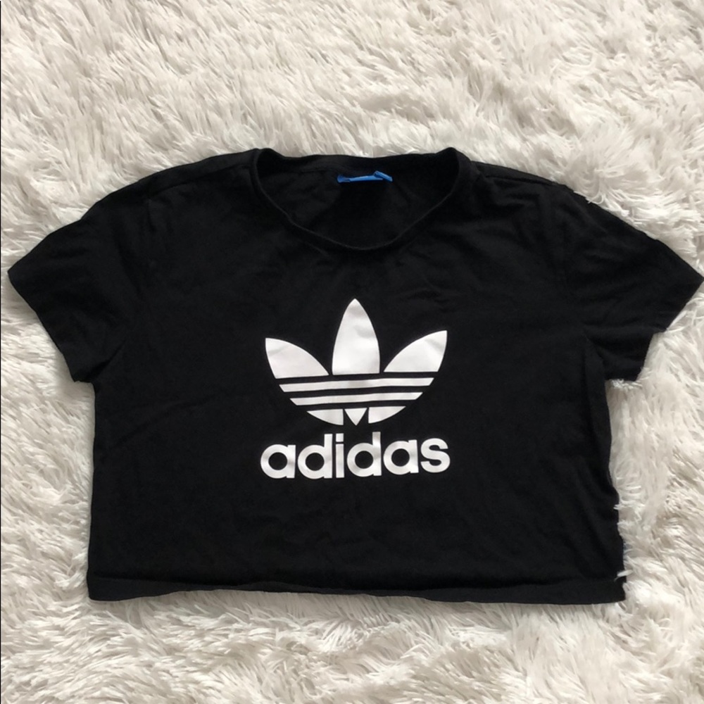 Black Adidas Crop Top Tshirt